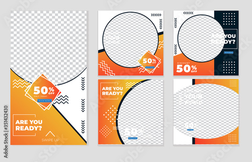 Social media post and stories templates travel banner collection