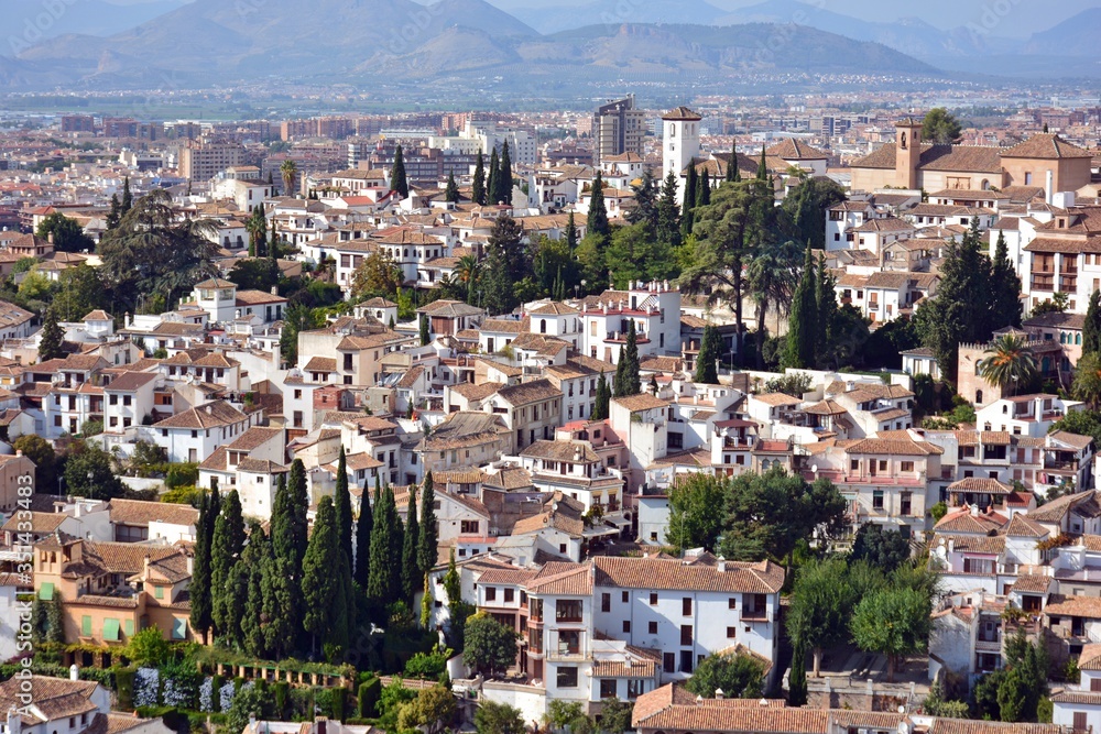 Vistas de Albayzín de Granada desde la Alhambra Vistas de Albayzín de Granada desde la Alhambra
