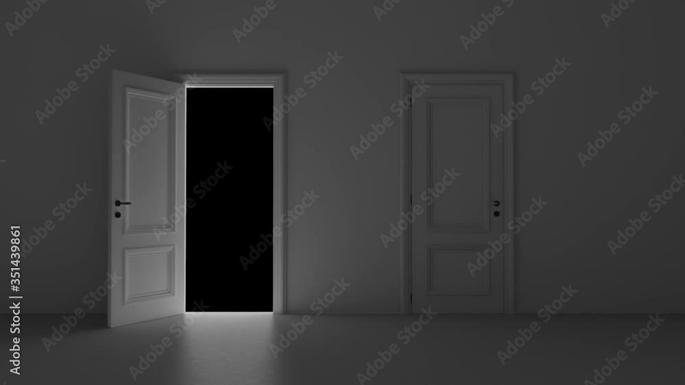 open door in dark room with alpha channel open door in dark room with alpha channel