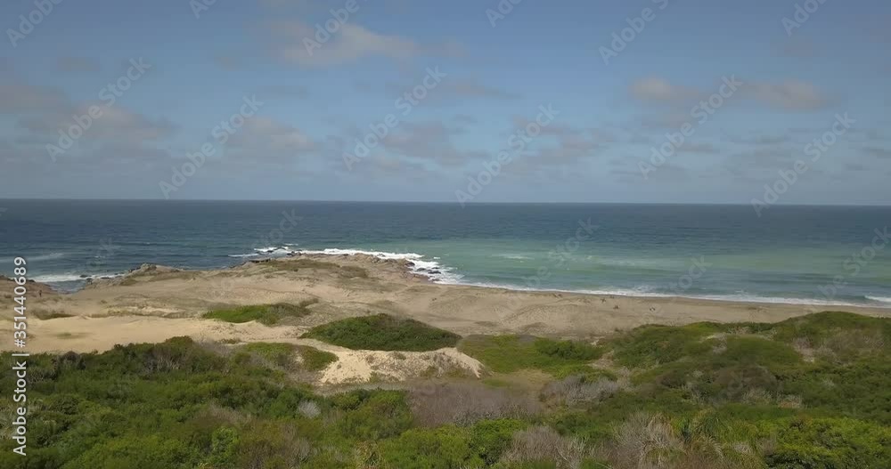Aerial view of a virgin and wild beach on the coast of Uruguay, South America. Aerial view of a virgin and wild beach on the coast of Uruguay, South America.