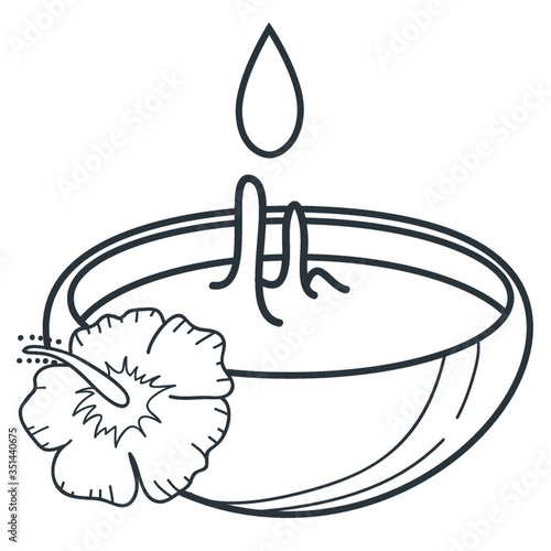 bowl of water with flower