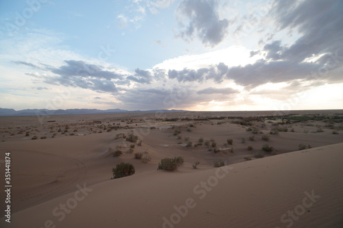 sand dunes at sunset