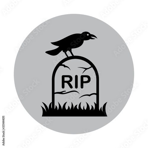 Crow on a tombstone