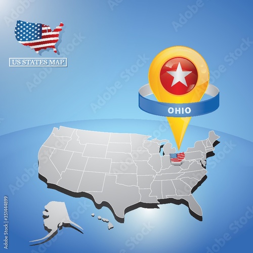 ohio state on map of usa