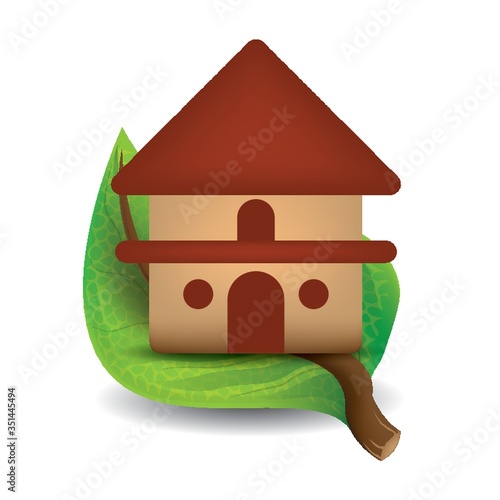 leaf with home