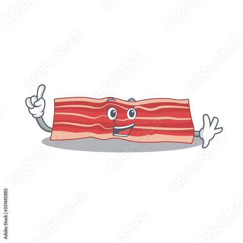 Bacon caricature design style with one finger gesture