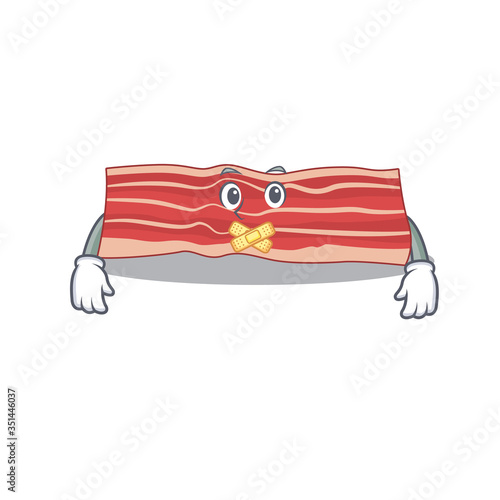 Bacon cartoon character style having strange silent face