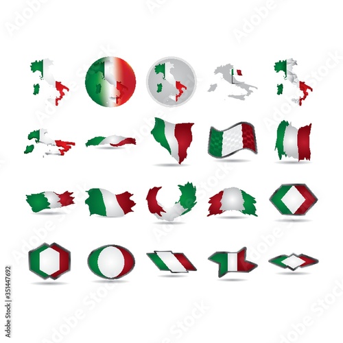 set of italy flags