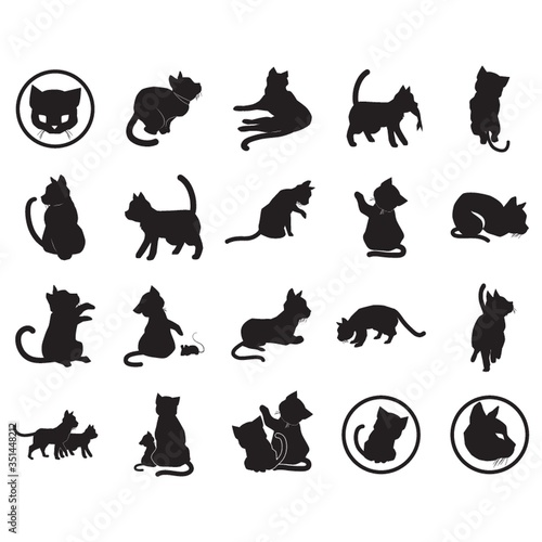 collection of cat silhouettes