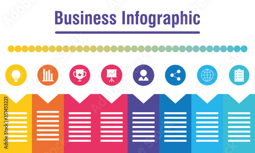 business infographic with circular icons