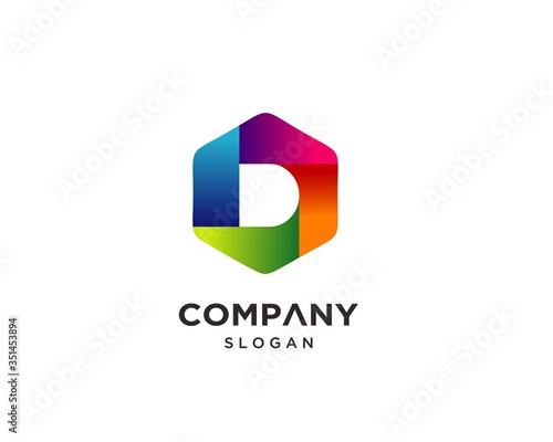 Free Download Creative Colorful Letter D Logo Design Vector Template - GFXLoad