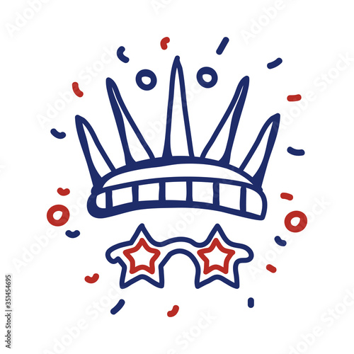 new york liberty statue crown and glasses line style