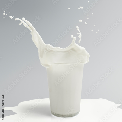 Fresh milk splashing from a glass