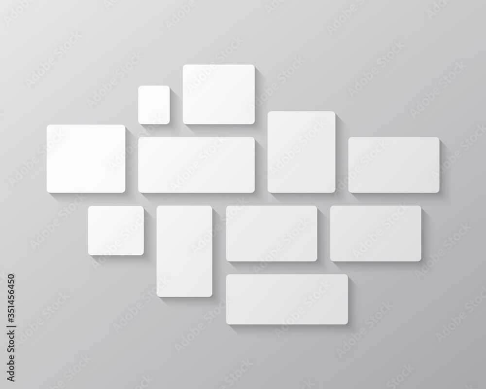 Vector empty collage board eleven images, photos Vector empty collage board eleven images, photos
