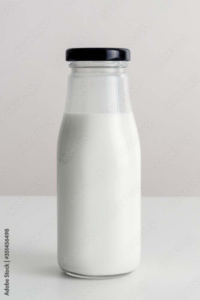 Fresh milk in a glass bottle Fresh milk in a glass bottle