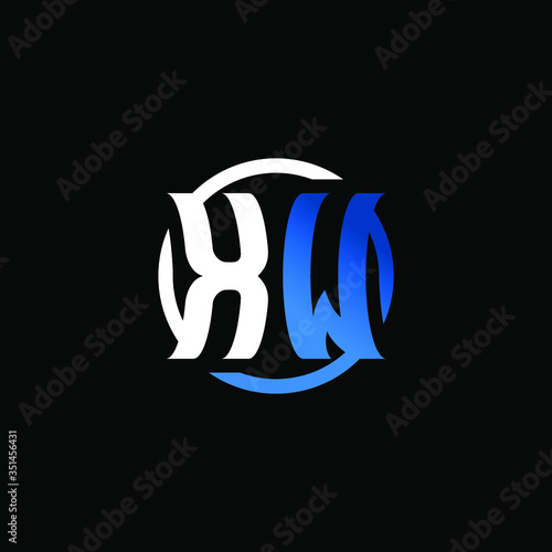 Initial Letter XW Circle Logo Design