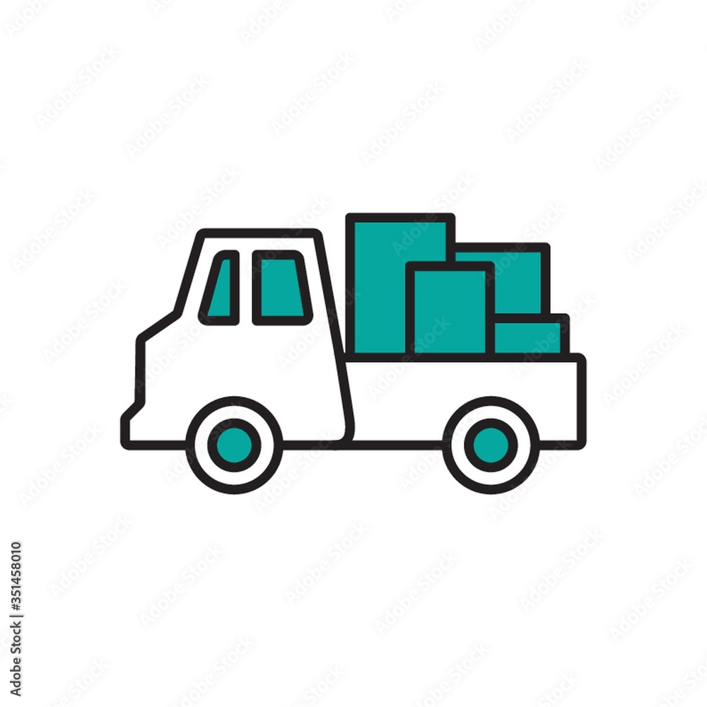Delivery truck with goods