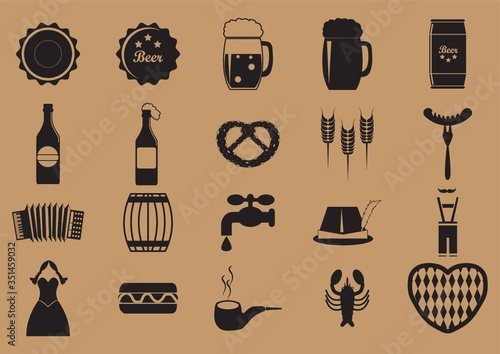set of oktoberfest icons