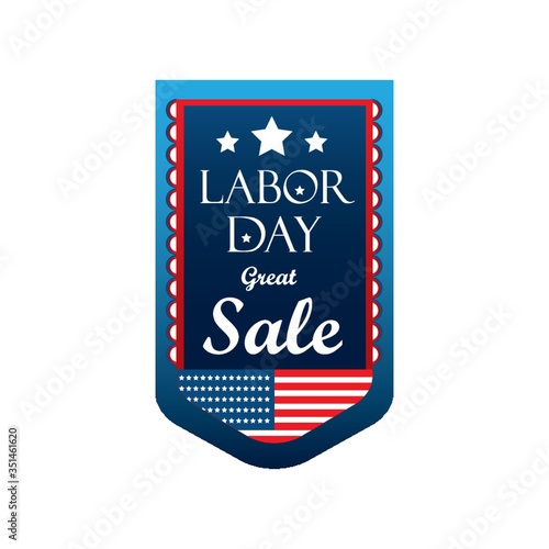 A labor day sale label illustration.