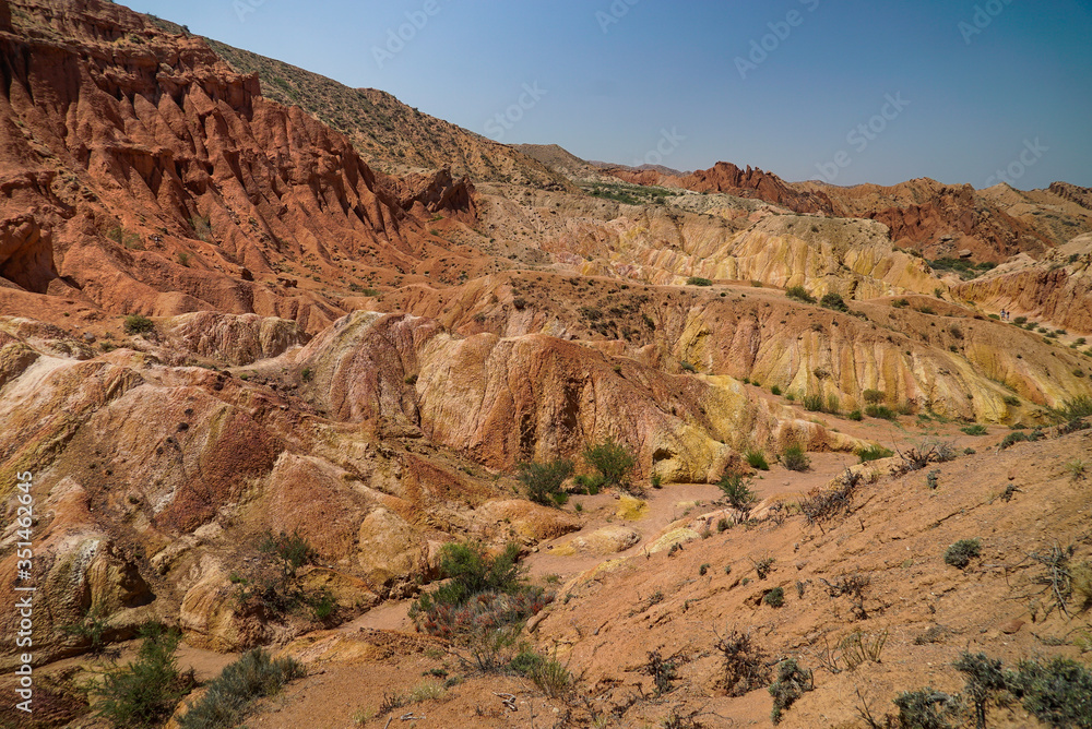  Skazka called Fairytale canyon is a beautiful canyon is located at the south of Issyk Kul Lake, Kyrgyzstan