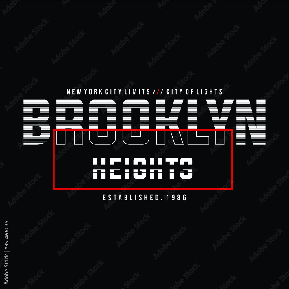 Plakat Brooklyn typography, t-shirt graphics, vectors