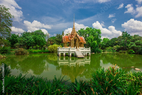 Public Park (Suan Luang Rama 9) - Bangkok: 3 May 2020, atmosphere in the park, people come to sit, walk, exercise, during the day, in Nong Bon Prawet District, Thailand photo