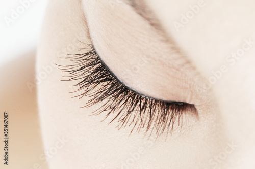 Close-up on woman's eye photo