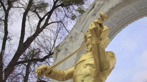 Close up of Johann Strauss statue at Vienna Citypark photo