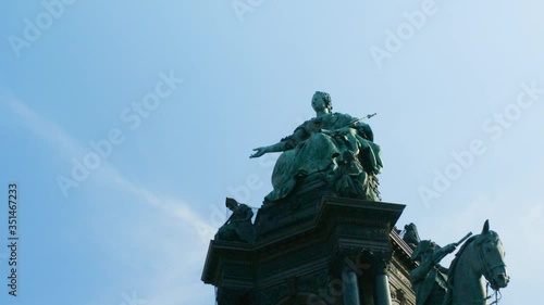 Maria Theresia monument in Vienna. perspective from down photo