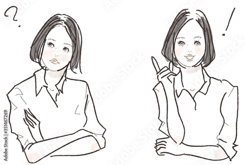 考える女性 思い出す女性 イラストセット Stock Vector Adobe Stock 考える女性 思い出す女性 イラストセット Stock Vector Adobe Stock