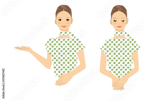 紹介　女性　イラスト　セット