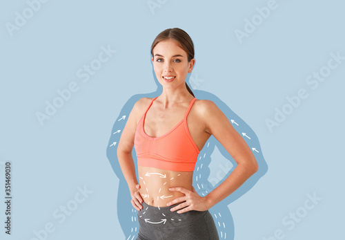 Happy sporty woman after we...