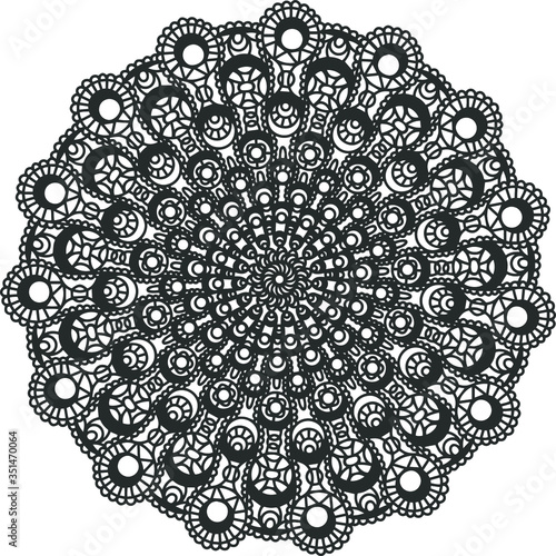 Round ornamental vector mandala. Extra detailed picture. Unusual design.