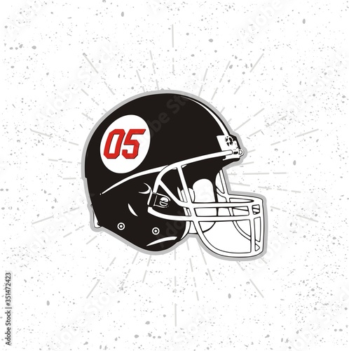 Football helmet 05 icon. Football icon Vector Illustration on the white background
