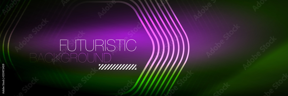 Shiny neon lines, stripes and waves, technology abstract background. Trendy abstract layout template for business or technology presentation, internet poster or web brochure cover, wallpaper Shiny neon lines, stripes and waves, technology abstract background. Trendy abstract layout template for business or technology presentation, internet poster or web brochure cover, wallpaper