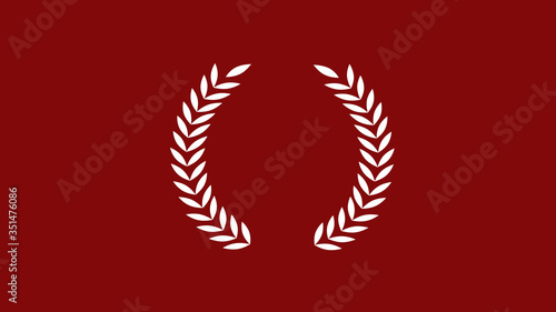 White wheat icon on red dark background Best wheat icon