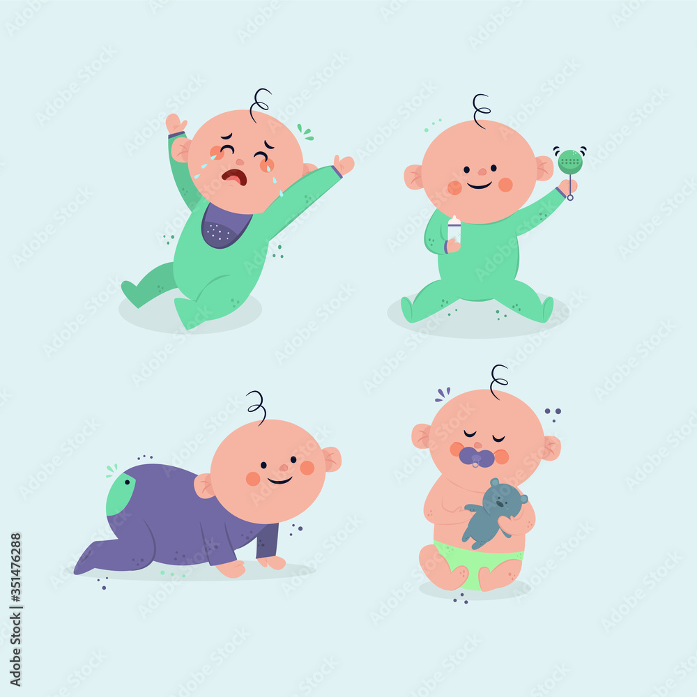baby hand drawn collection flat design baby hand drawn collection flat design