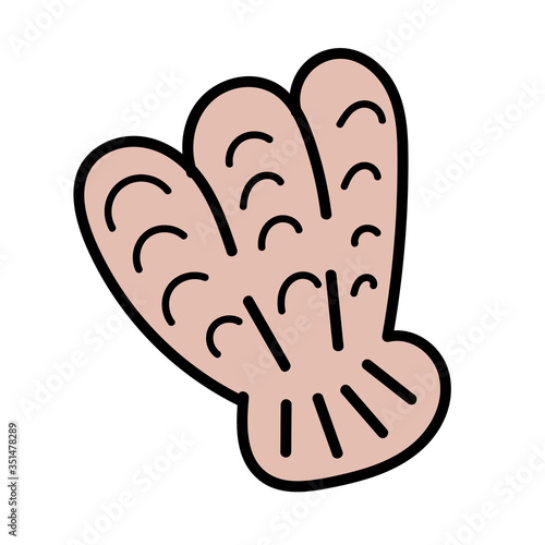 color vector element, black and white drawing of a marine inhabitant, shell