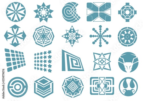 set of abstract icons