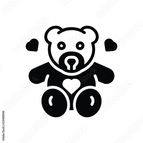 Fototapeta Naklejka Na Ścianę i Meble -  Black solid icon for teddy