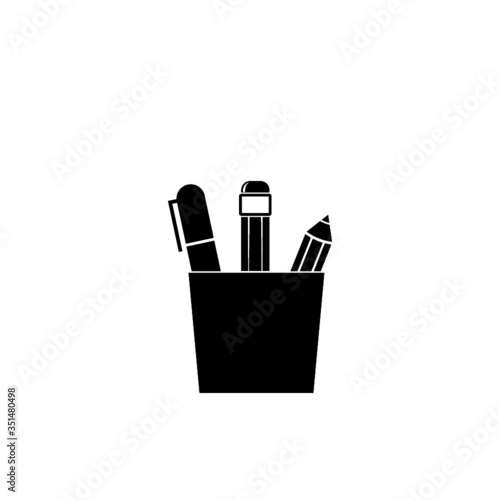Pencil holder icon for web design isolated on white background