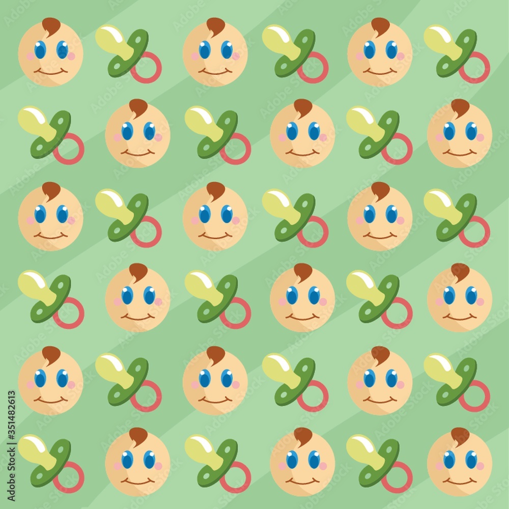 Baby and pacifier background Baby and pacifier background