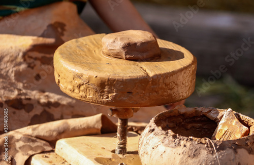 An ancient method for making clay dishes.