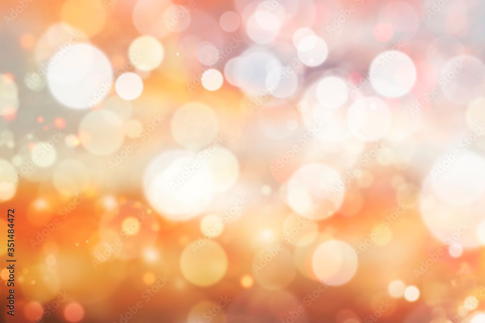 Obraz premium Orange bokeh patterned background illustration