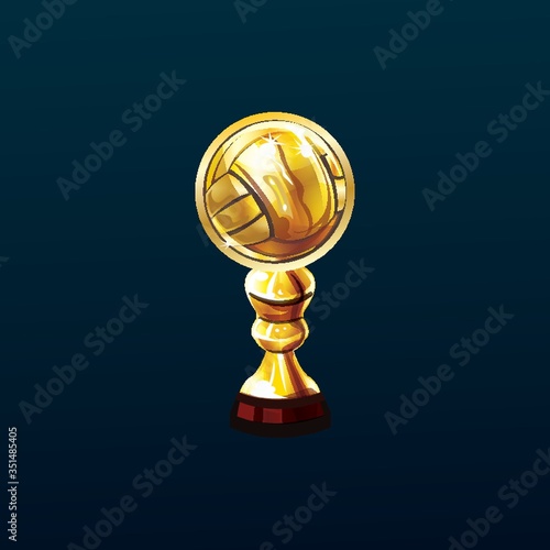 A volleyball trophy illustration.