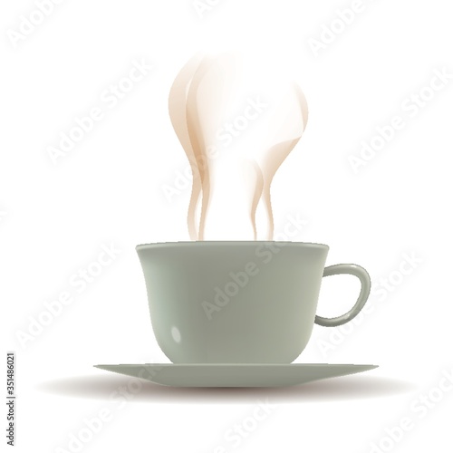 hot coffee cup with saucer