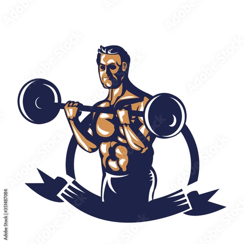 bodybuilder lifting barbell poster