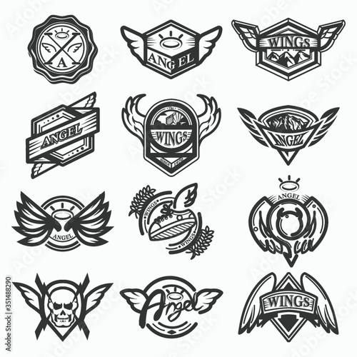 set of angel emblems