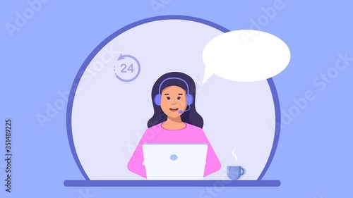 Customer service and call center HD animation