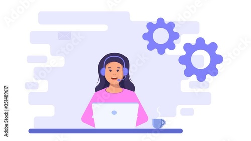 Customer service and call center HD animation